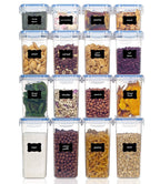 Zestaw 16 pojemników kuchennych hermetycznych BPA FREE 0,8–2L z pokrywkami