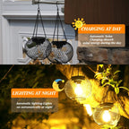 Lampiony solarne LED ogrodowe 4 szt. metalowe wiszące retro IP65