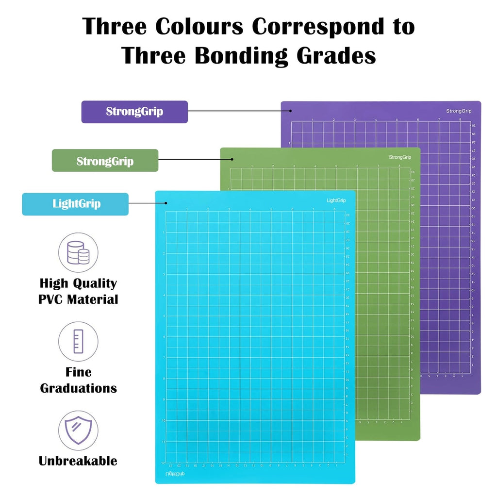 Mata Maty do plotera Zestaw 3 sztuk Różne moce Kleju Uniwersalne do Silhouette Circuit 35x24cm