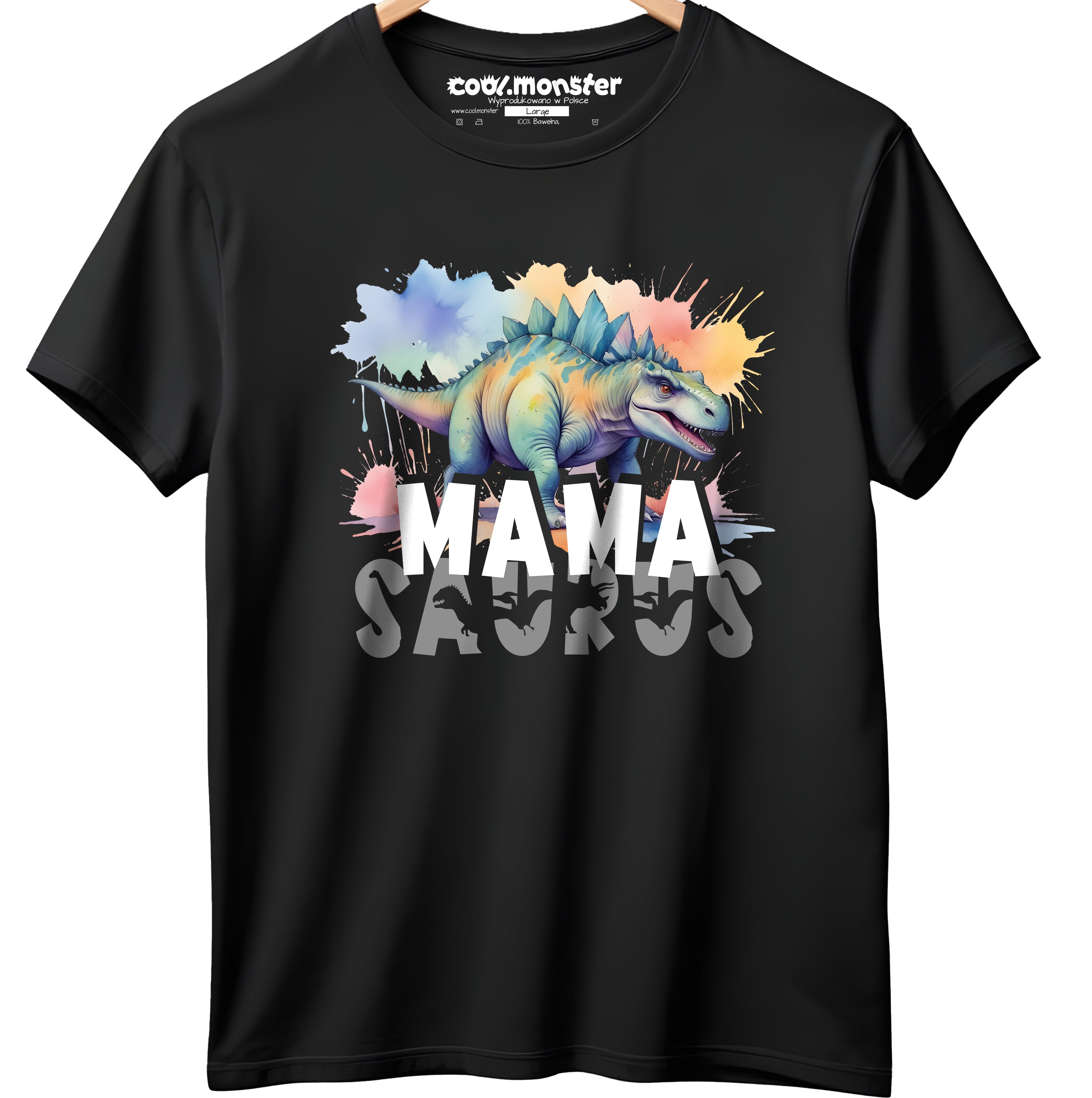 Koszulka Damska z Zabawnym Napisem MAMASAURUS - Prezent Dla Mamy Drugie zdjęcie produktu