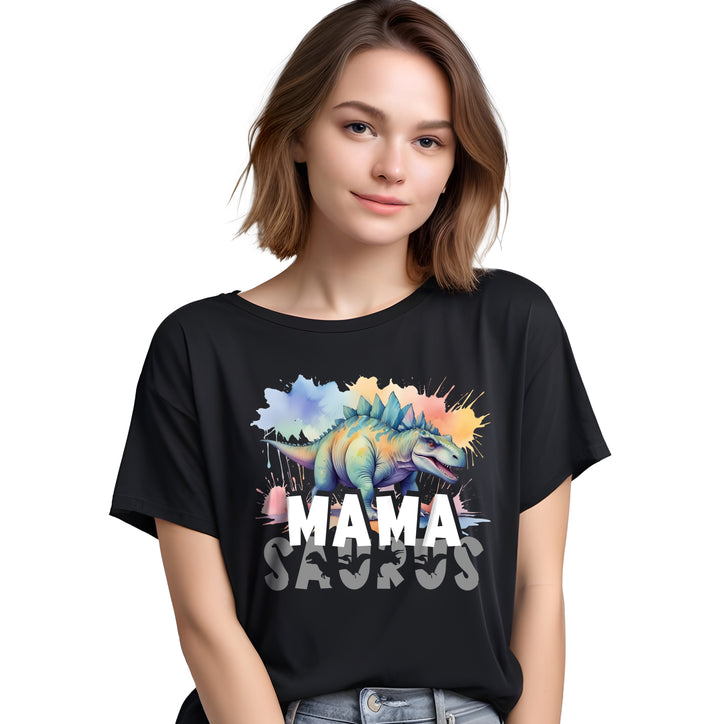 Koszulka Damska z Zabawnym Napisem MAMASAURUS - Prezent Dla Mamy