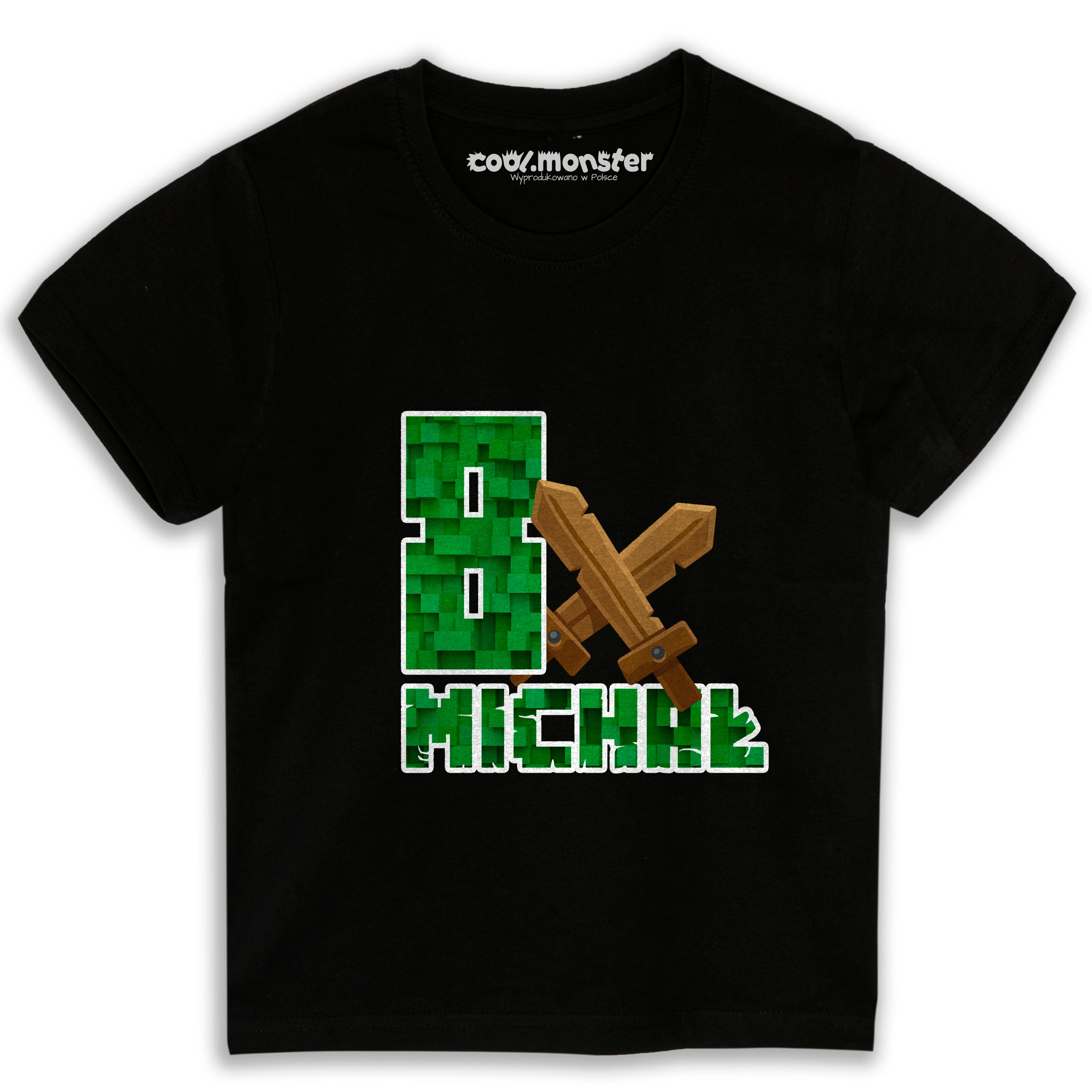 Koszulka dla Gracza Minecraft na urodziny z Cyfrą i imieniem Idealny Prezent