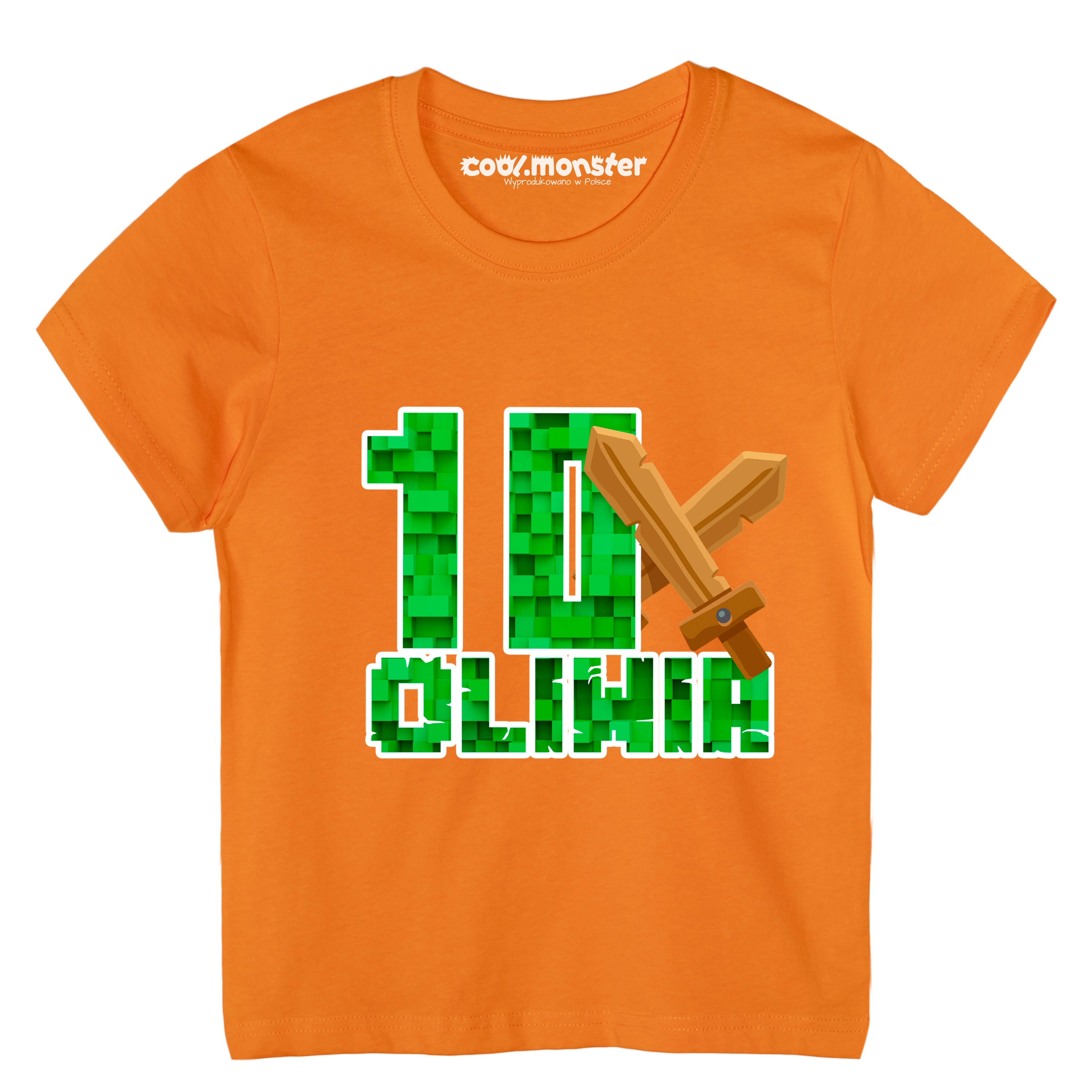 Koszulka dla Gracza Minecraft na urodziny z Cyfrą i imieniem Idealny Prezent