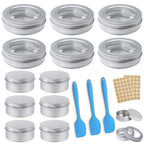 Zestaw Puszki aluminiowe z łopatkami etykietami 12 szt Pojemniki Metalowe