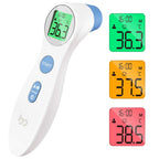 Bezdotykowy termometr elektroniczny na podczerwień 2w1 LCD alarm kolorowy