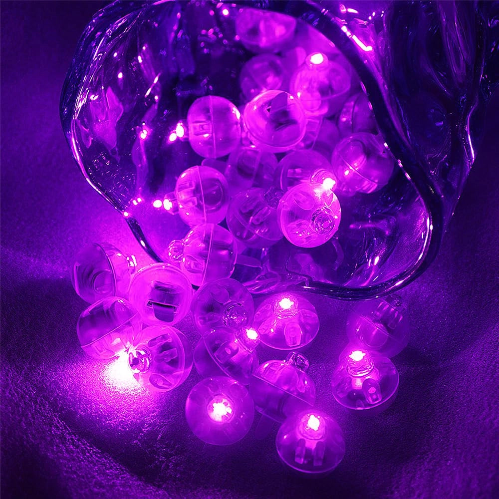 Mini lampki Diody LED wodoodporne fioletowe 10 szt. do dekoracji balonów i wazonów
