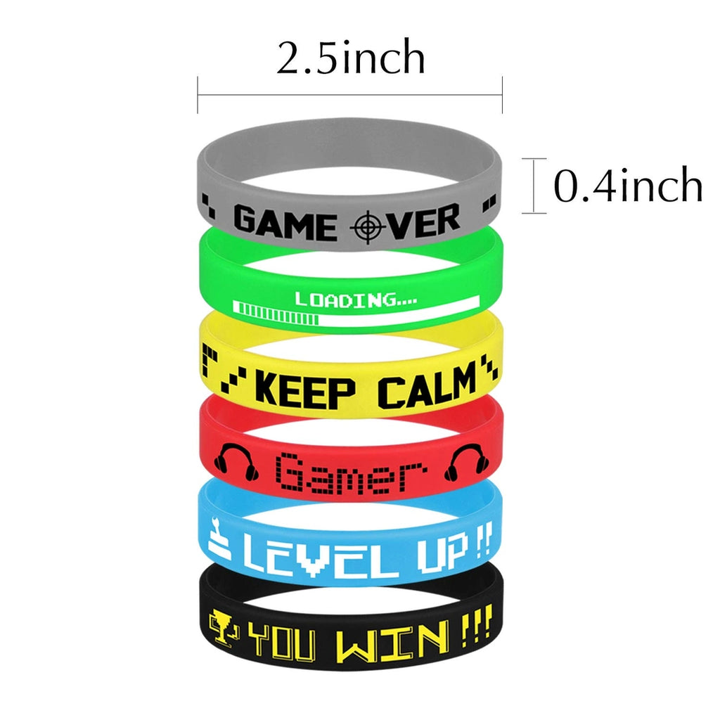 Gumowe opaski bransoletki silikonowe dla graczy upominki 12 szt Minecraft Fortnite