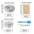Zestaw Puszki aluminiowe z łopatkami etykietami 12 szt Pojemniki Metalowe