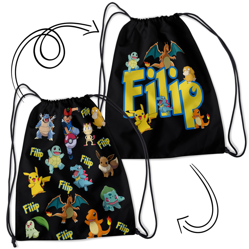 Personalizowany Worek Torba Szkolna na siłownię z Imieniem Pokemon POK.BAG.1