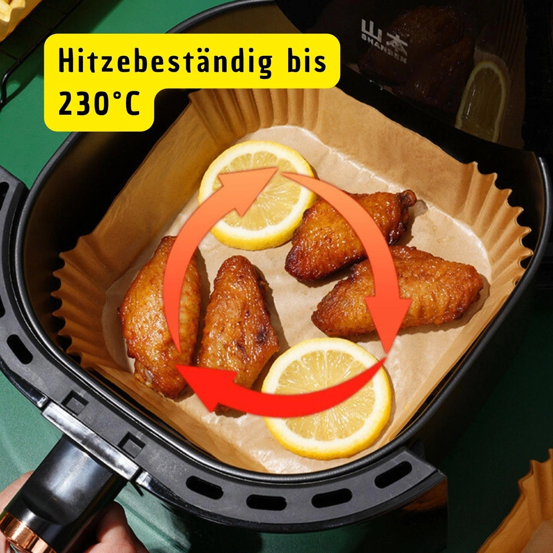 Papierowe wkładki do frytkownicy beztłuszczowej 100 szt. 24x20cm 230°C