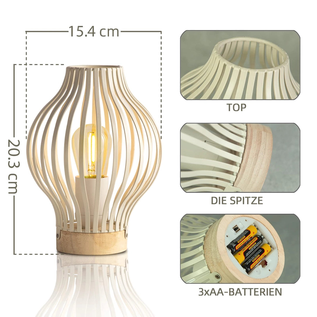 Designerska lampka LED stołowa retro 20,3 cm – zasilanie na baterie
