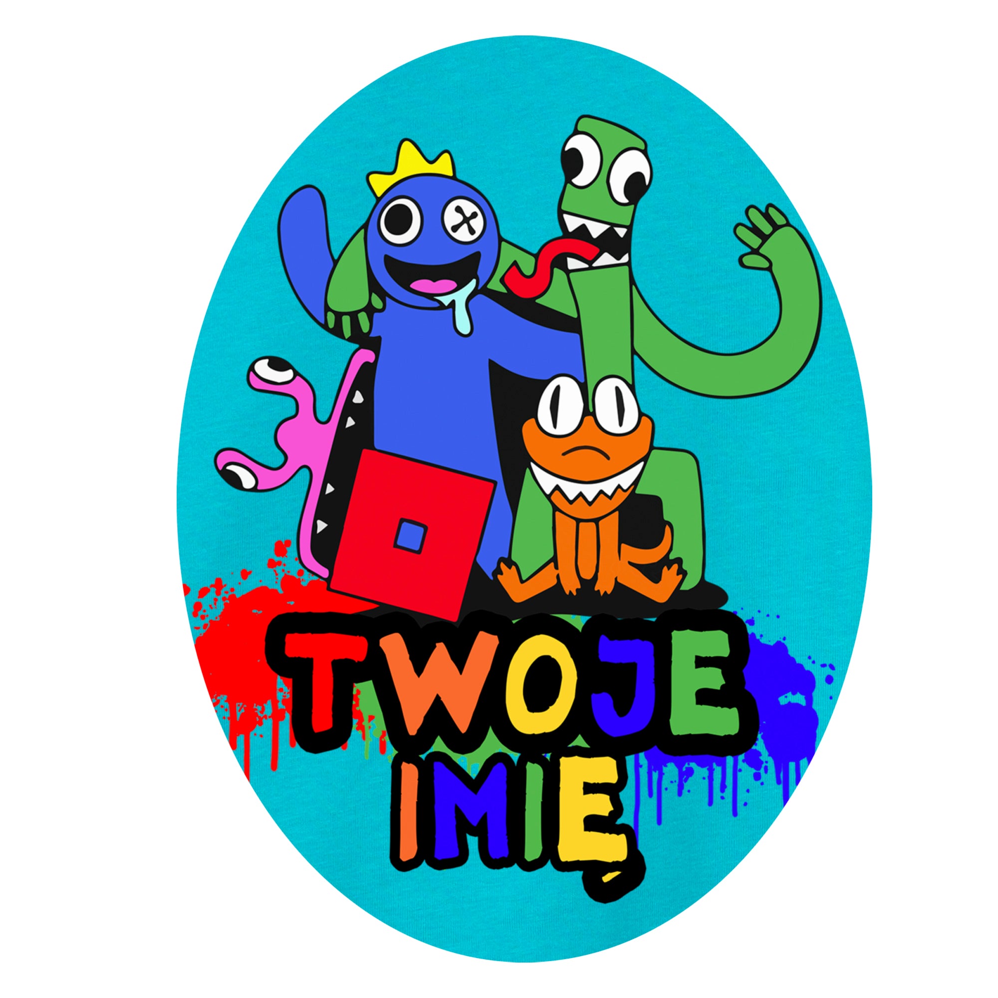 Koszulka, T-Shirt z krótkim rękawem. Rainbow Friends - Z IMIENIEM RAI05