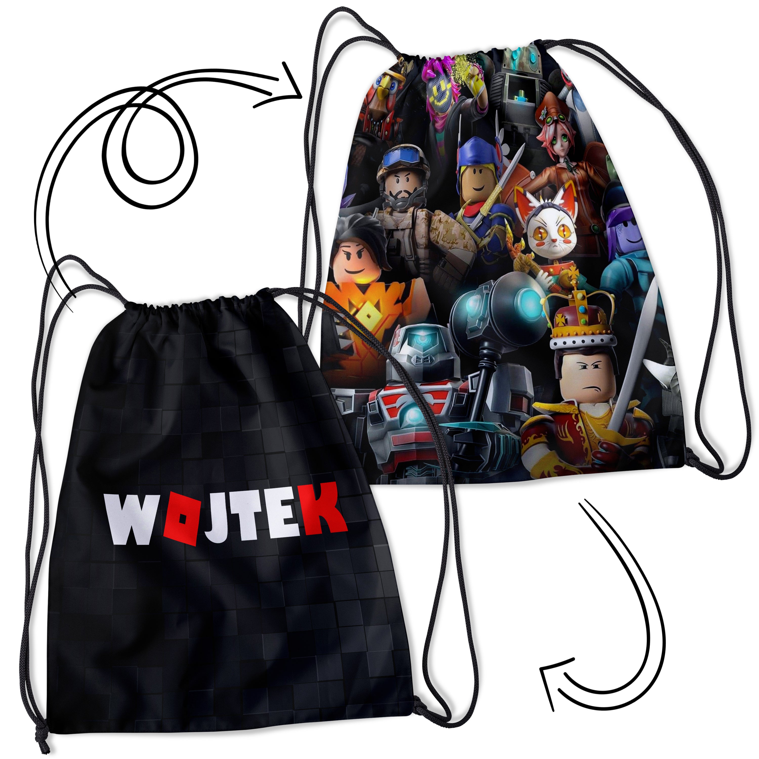 Personalizowany Worek Torba Szkolna na siłownię z Imieniem Roblox ROB.BAG.1 Drugie zdjęcie produktu