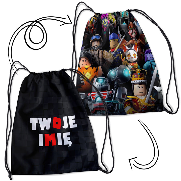 Personalizowany Worek Torba Szkolna na siłownię z Imieniem Roblox ROB.BAG.1