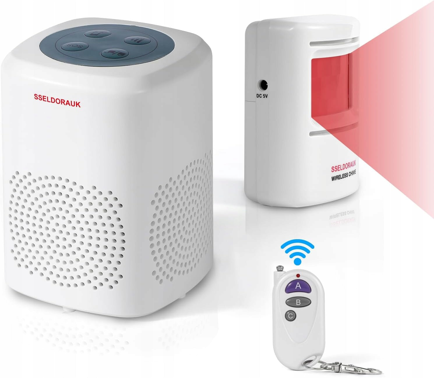 Bezprzewodowy ALARM imitujący Szczekanie Psa Czujnik Ruchu Zestaw Dźwięków Główne zdjęcie produktu