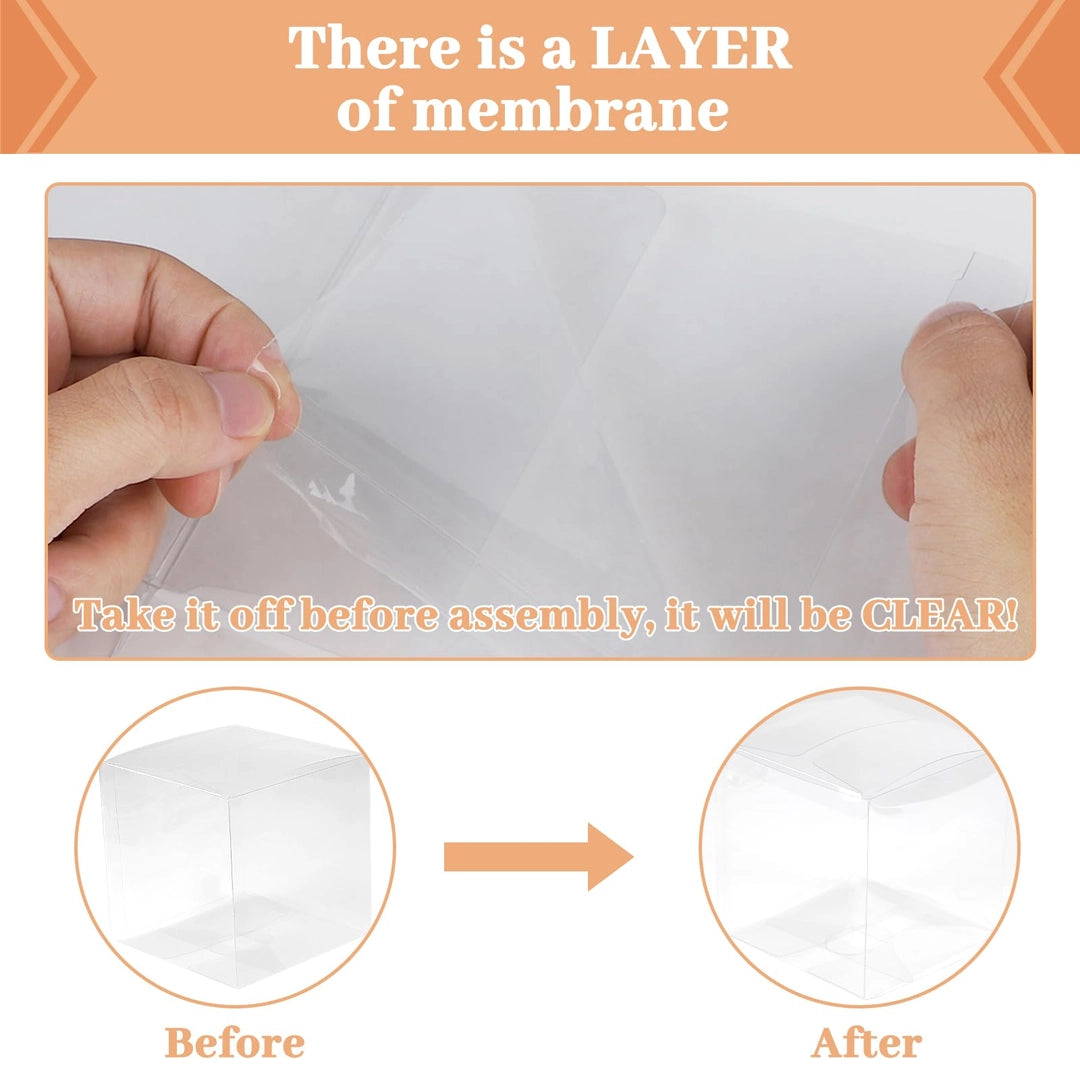 Przezroczyste pudełka PET 12x12 cm składane opakowania na prezenty upominki 10szt