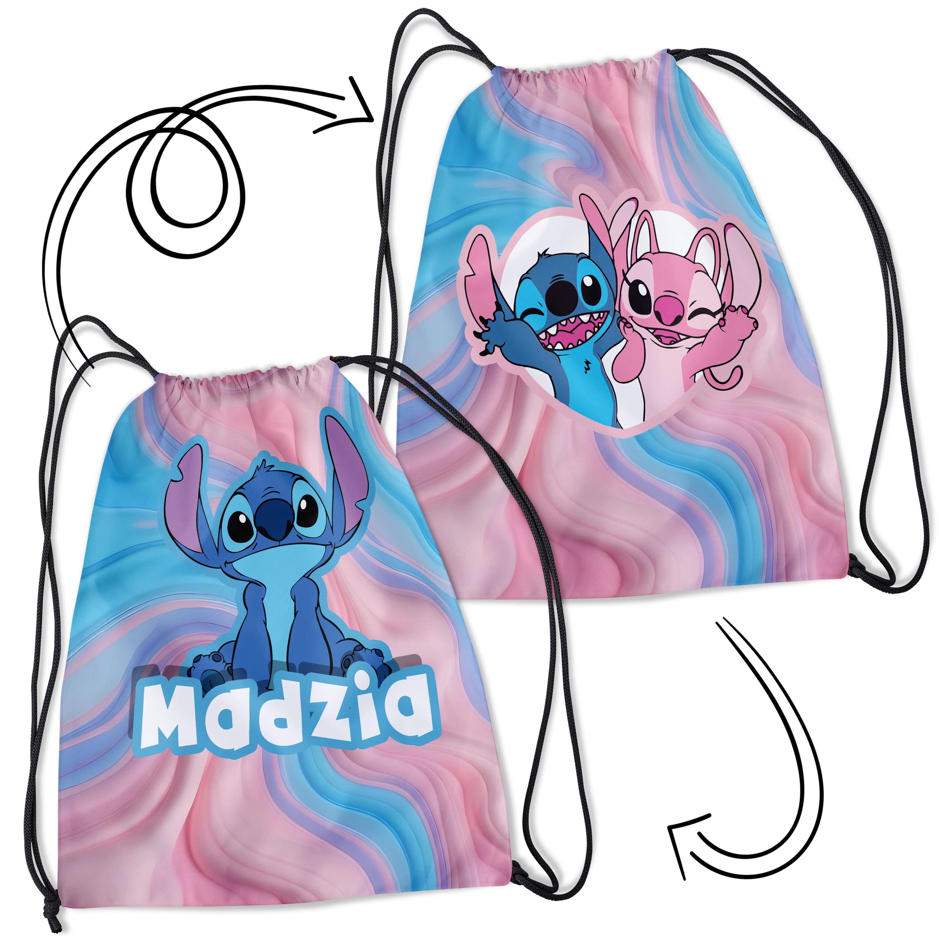 Personalizowany Worek Torba Szkolna do Szkoły na siłownię z Imieniem STITCH STI.BAG Drugie zdjęcie produktu