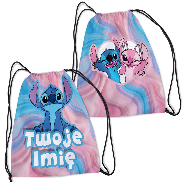 Personalizowany Worek Torba Szkolna do Szkoły na siłownię z Imieniem STITCH STI.BAG
