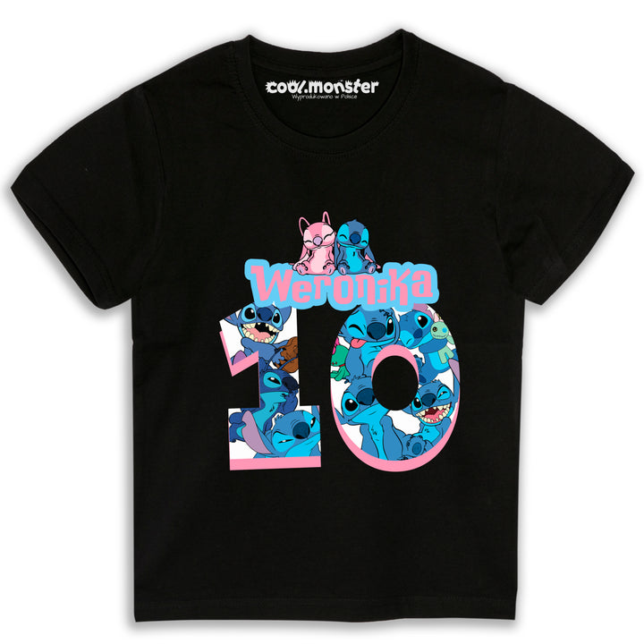 Stitch - T-Shirt Koszulka z Imieniem i Cyfrą - Różne Kolory - STI03