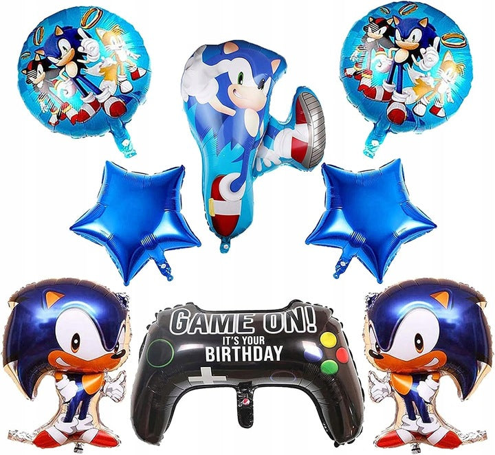 Zestaw Urodzinowych Balonów Sonic Balony Foliowe Komplet 8 SZTUK Główne zdjęcie produktu