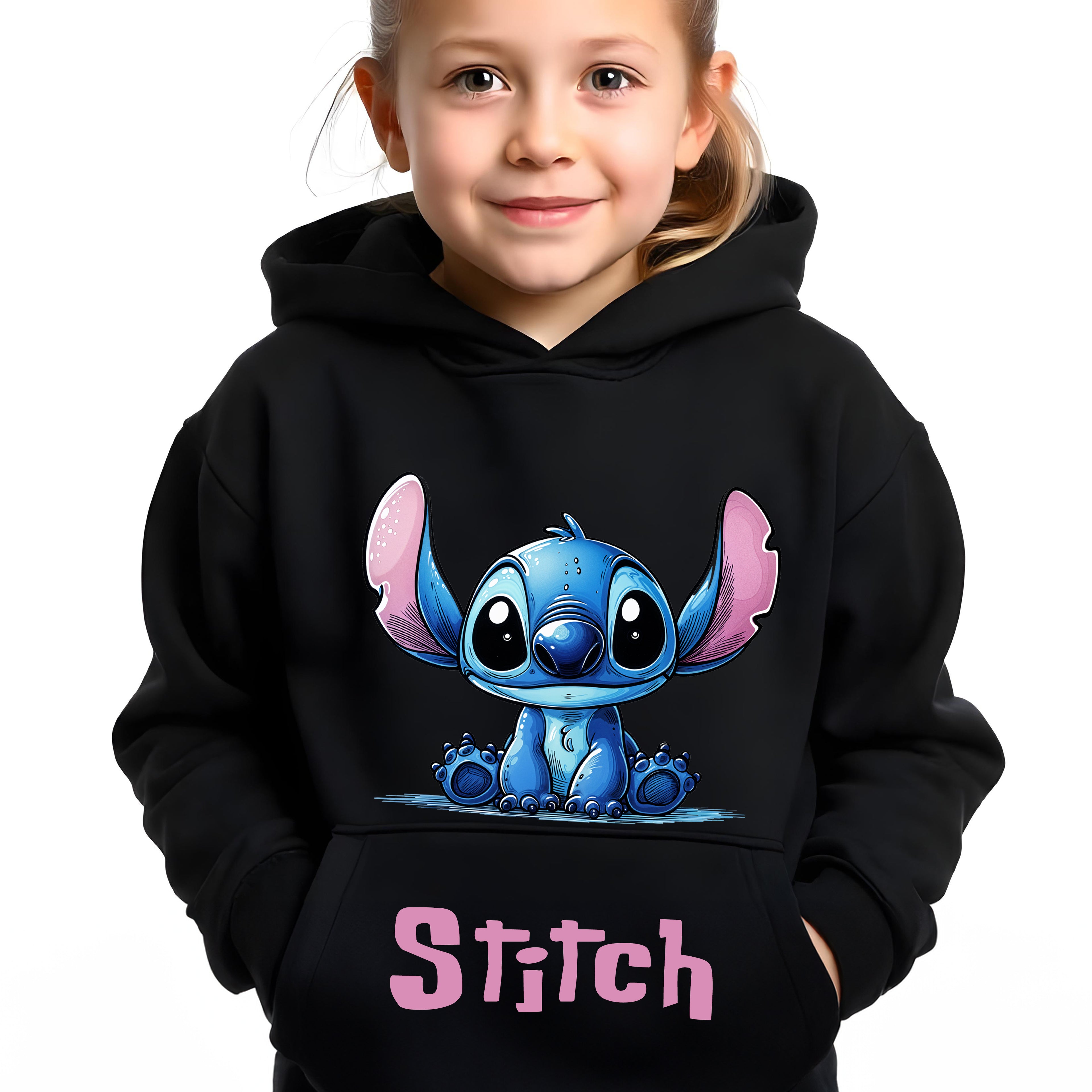 Stitch Bluza z kapturem Bawełniana Kangurka - Dla Dzieci i Dorosłych