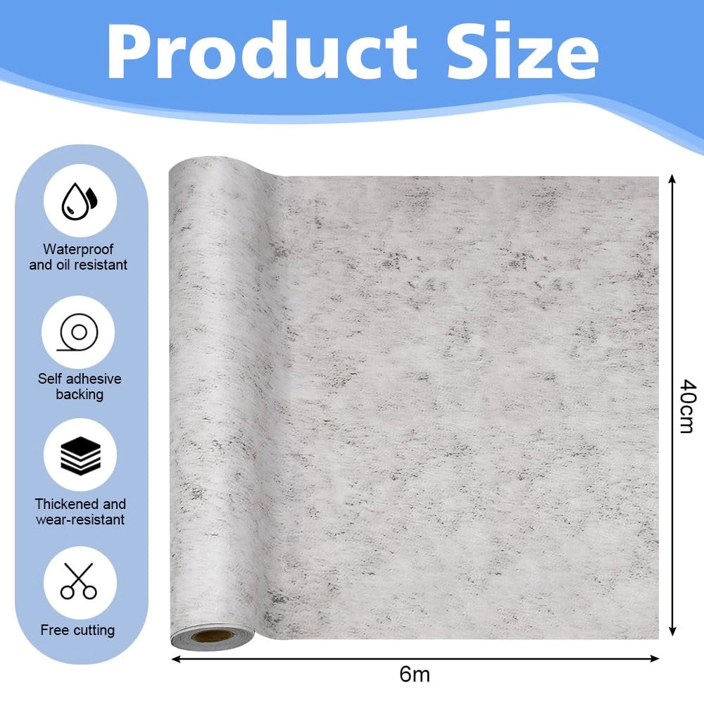 Okleina meblowa samoprzylepna PVC 40cm x 6m wodoodporna efekt betonu