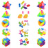 Gumki puzzle 3D dla dzieci zestaw 12szt geometryczne układanki antystres