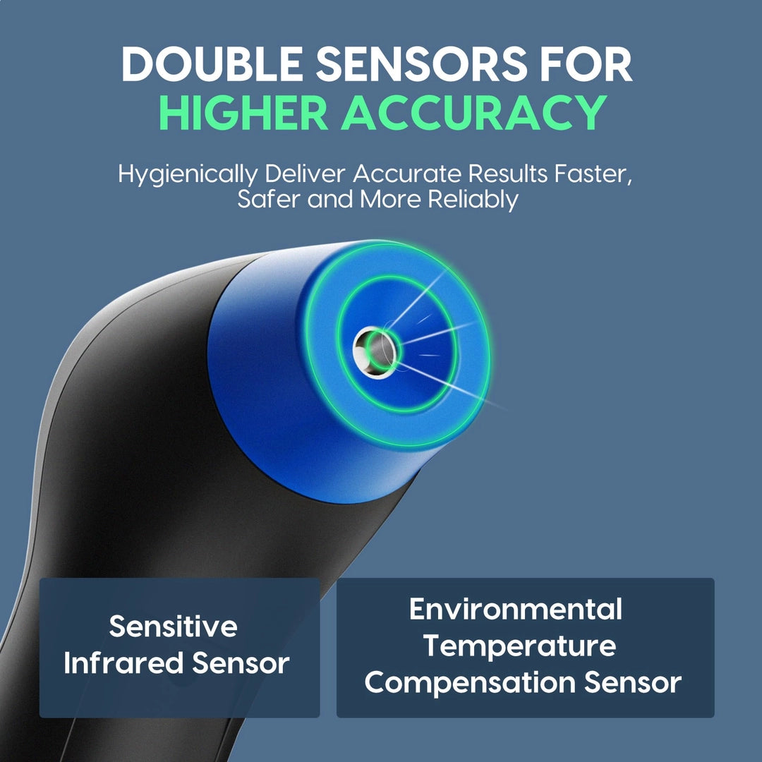 Czarny bezdotykowy termometr elektroniczny LCD 2w1 z alarmem i podświetleniem Drugie zdjęcie produktu