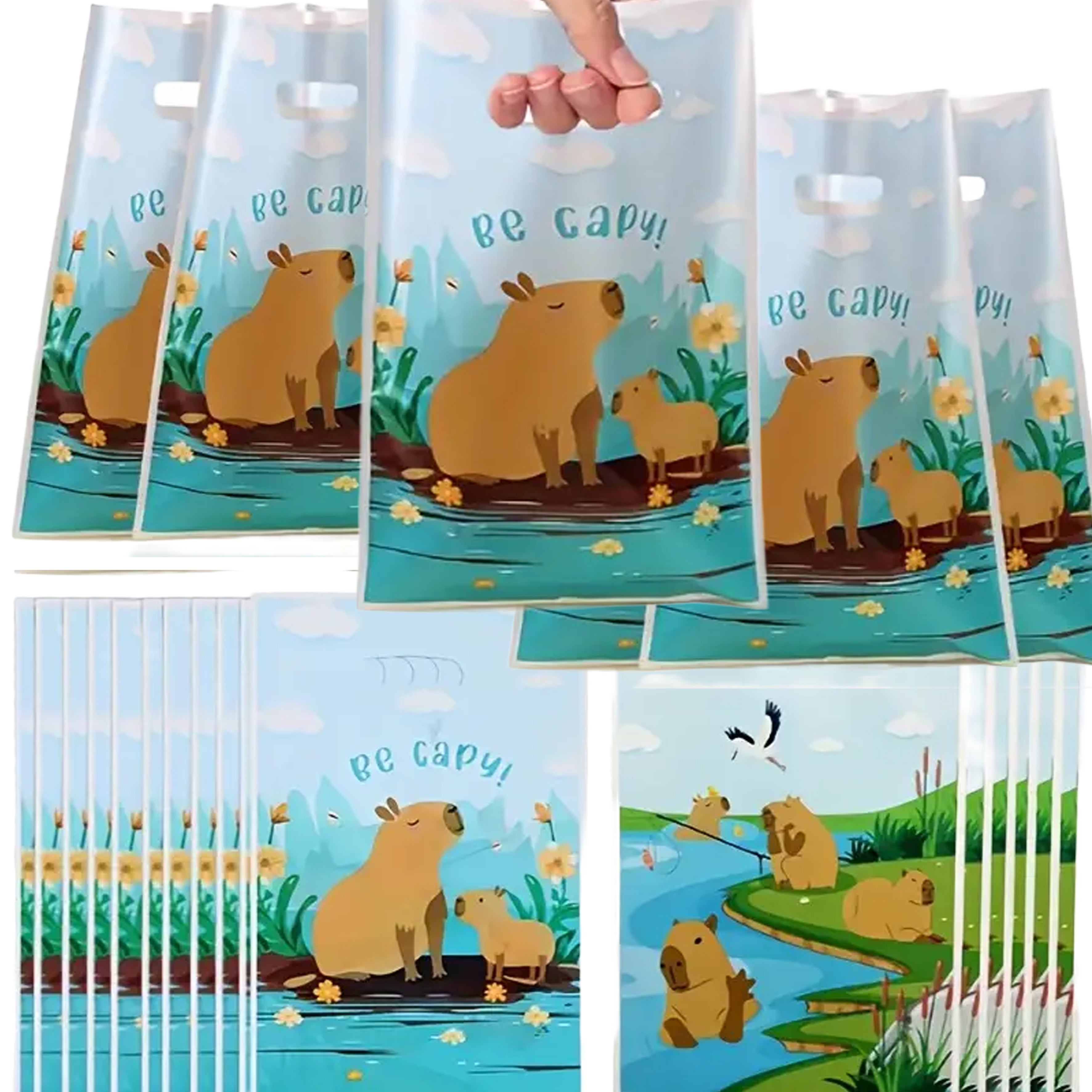 Torebki Torby na słodycze Prezenty Cukierki Upominki Urodziny dla Dzieci 10 szt Kapibara Główne zdjęcie produktu