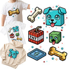 Naprasowanki, Naplamki Łatki DTF Na Ubrania Zestaw Dla Dzieci Arkusz A4 Minecraft Piesek