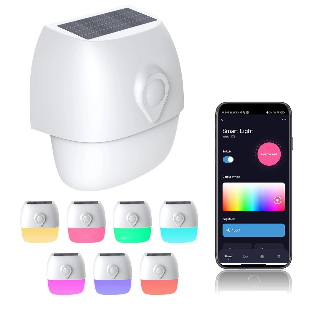 Lampa solarna LED RGB z czujnikiem ruchu, aplikacją i sterowaniem głosowym Główne zdjęcie produktu