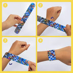 Zestaw bransoletek slap i tatuaży wodnych Mario – 12 opasek +4 arkusze tatuaży