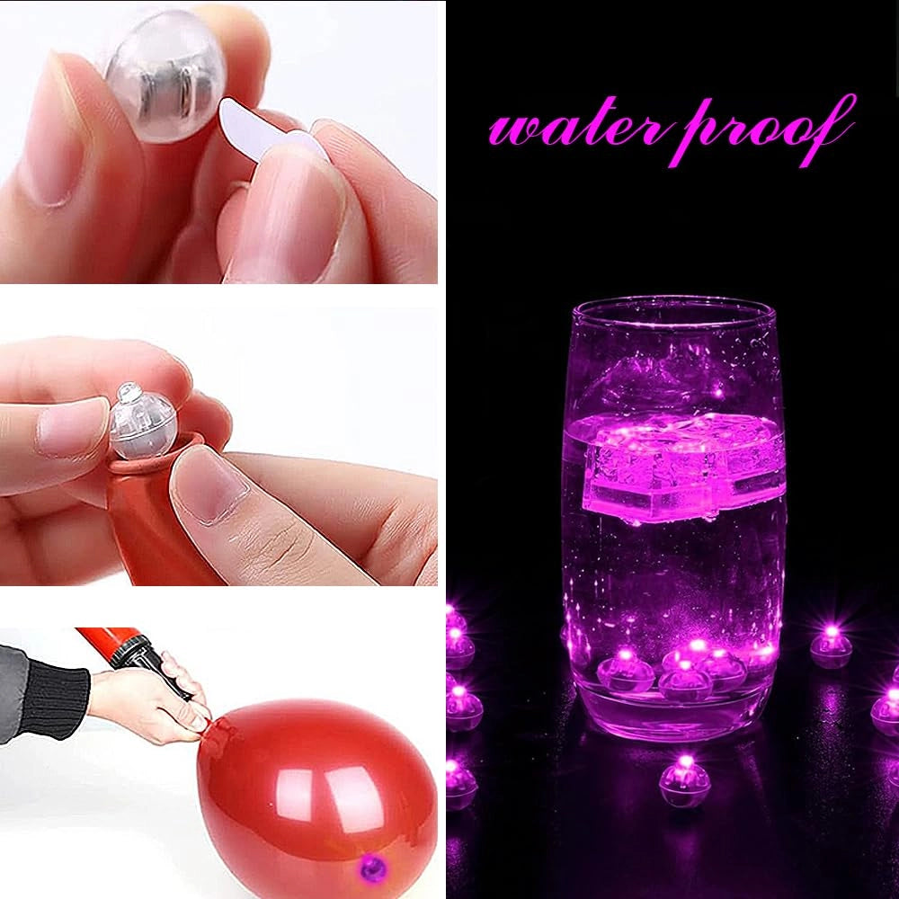 Mini lampki Diody LED wodoodporne fioletowe 10 szt. do dekoracji balonów i wazonów