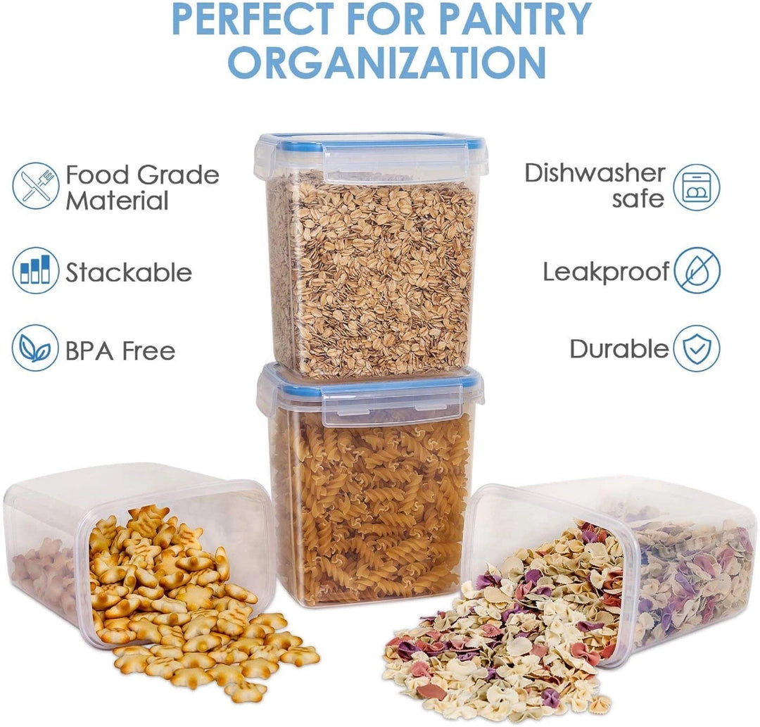 Zestaw 16 pojemników kuchennych hermetycznych BPA FREE 0,8–2L z pokrywkami