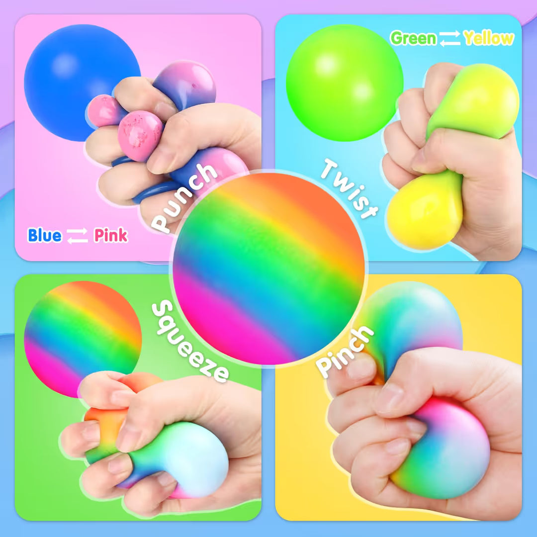 Gniotek Sensoryczny Antystresowy Tęczowy Zmiana Koloru Squishy Fidget