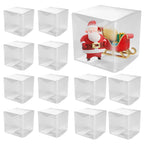 Przezroczyste pudełka PET 10x10x10 cm składane 40 szt. opakowania na prezenty