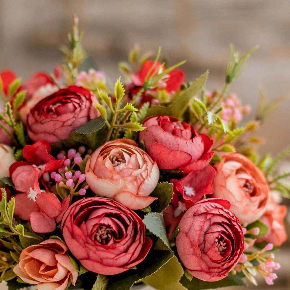 Bukiet Realistycznych sztucznych kwiatów dekoracyjnych sztuczne Kwiaty z Wazonem