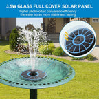 Fontanna solarna 3.5W z akumulatorem LED 6 dysz oczko wodne ogród panel szkło