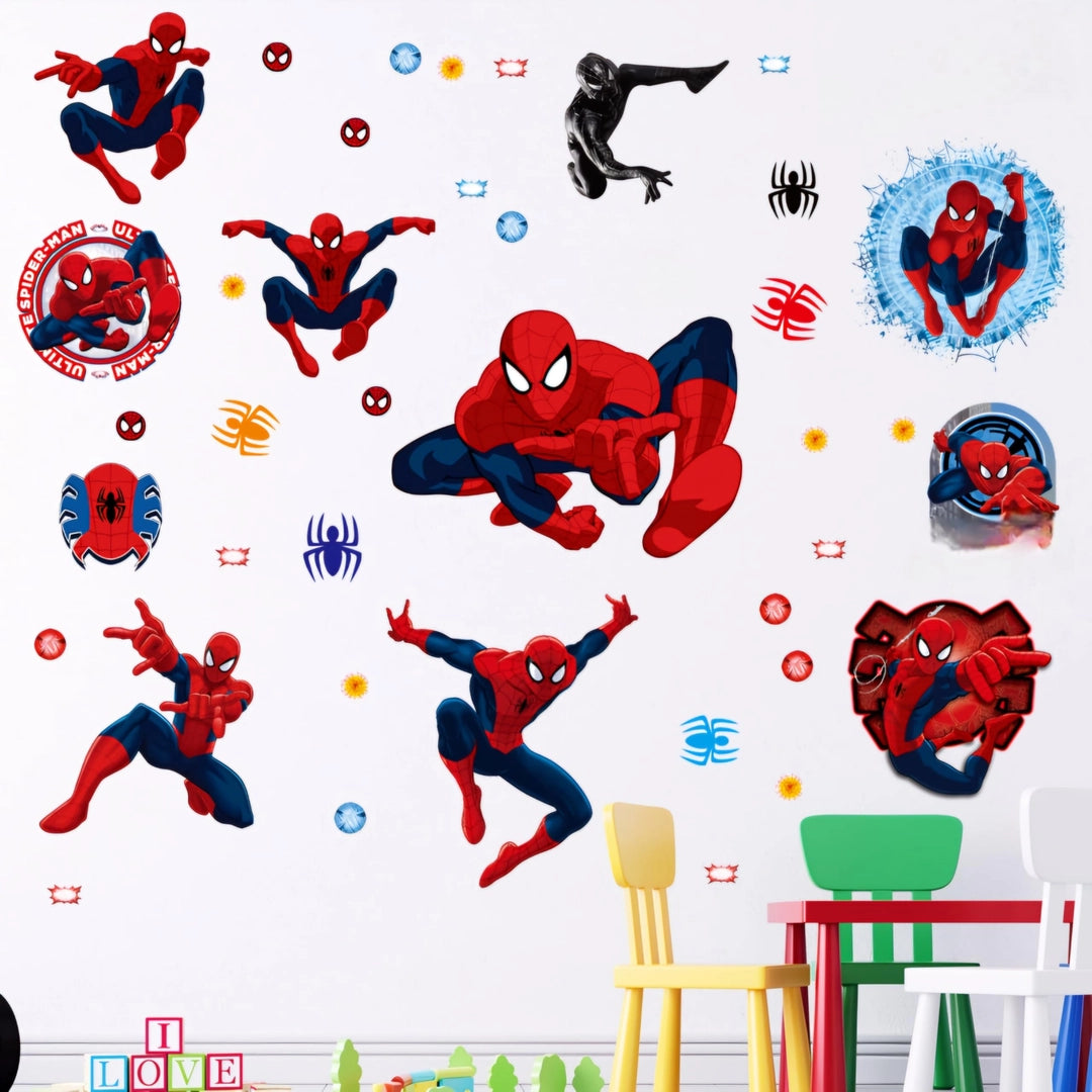Naklejki ścienne Spiderman 45 x 60 cm zestaw dekoracyjny 3D do pokoju dziecięcego