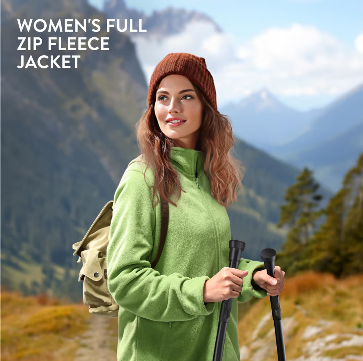 Bluza Polarowa Damska Ciepła Kurtka na suwak - Zielona