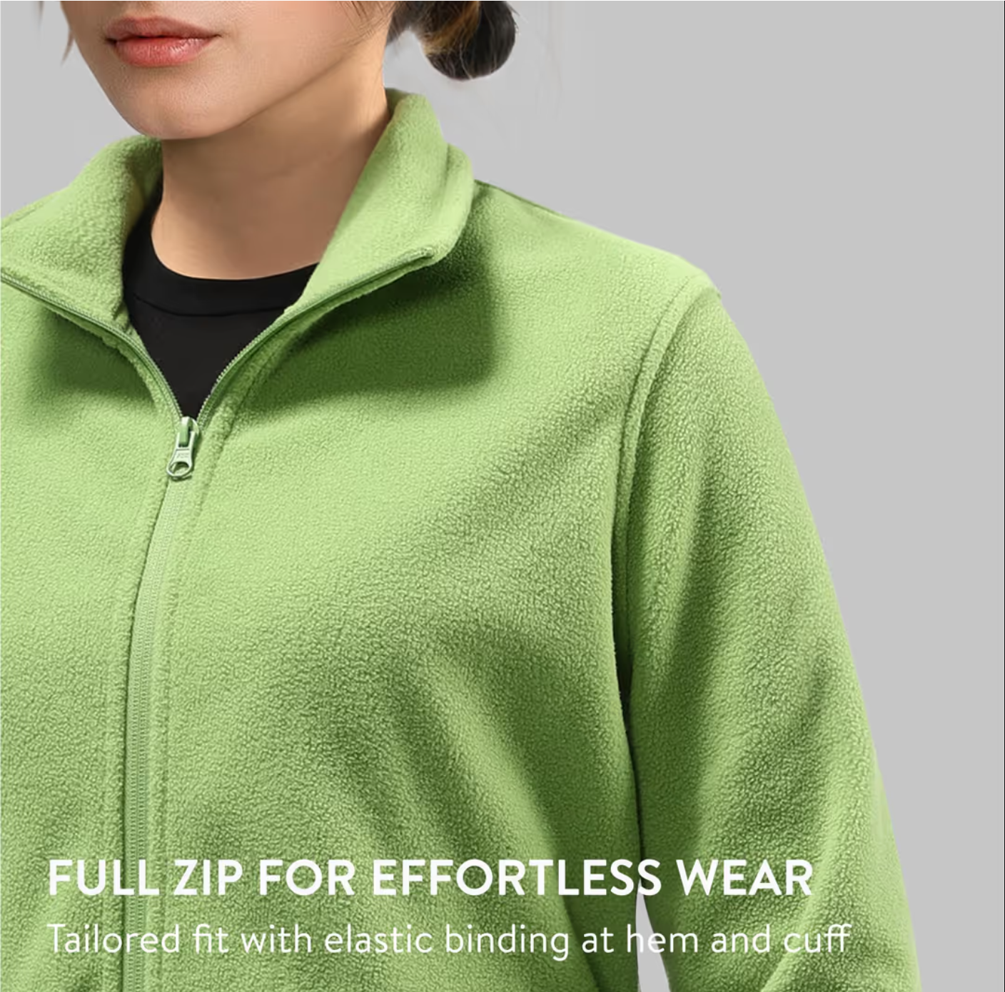 Bluza Polarowa Damska Ciepła Kurtka na suwak - Zielona