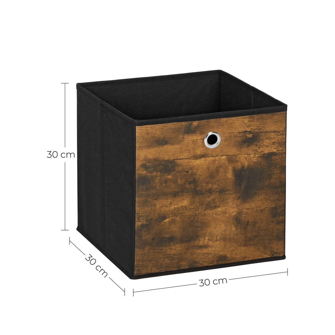 Pudełko Kosz materiałowy 30x30 cm z motywem drewna rustykalne składane Drugie zdjęcie produktu