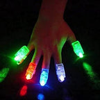 Zestaw 12x migające lampki LED na palec RGB imprezowe kolorowe światła