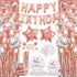Zestaw Urodzinowy Banner Balony Talerze Kubki Ozdoby Różowe Złoto 24 gości