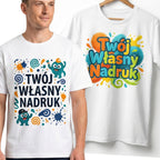 Koszulka Dla Dorosłych z Własnym Nadrukiem , T-Shirt 190g - Jakość Premium - Pełen Kolor