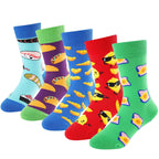 Kolorowe skarpetki dziecięce – zestaw 5 par z motywami jedzenia!