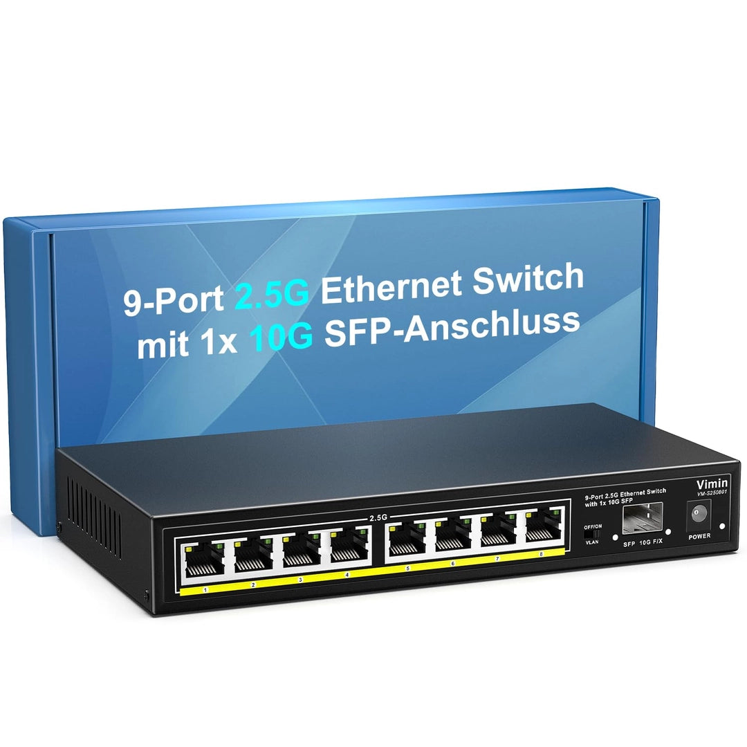 VIMIN 9-portowy switch Ethernet 2,5 G niezarządzany z 10G-SFP 8 portów 2.5G Główne zdjęcie produktu