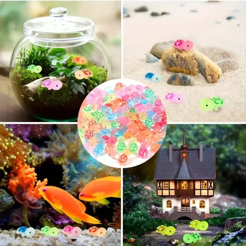 Mini żółwiki z żywicy świecące w nocy Fluorescencyjne żółwie miniaturowe 25szt