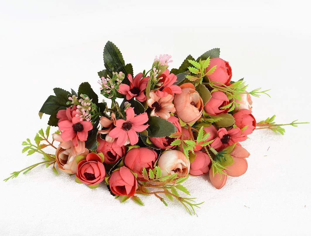 Bukiet Realistycznych sztucznych kwiatów dekoracyjnych sztuczne Kwiaty z Wazonem Drugie zdjęcie produktu