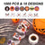 Naklejki Halloween 1000 szt. – 18 wzorów duchy dynie nietoperze BOO